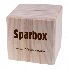 Sparbox mit Wunschname