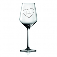 Weinglas Herz mit Wunschnamen