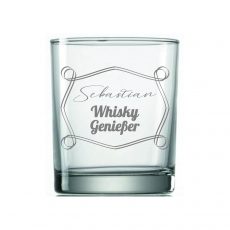 Whiskyglas Genießer/-in mit Rahmen