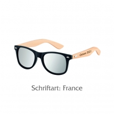 Sonnenbrille Bambus mit Wunschtext