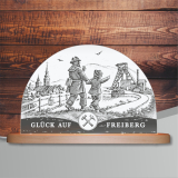 LED-Schwibbogen "Bergmann mit Kind | Glück Auf Freiberg", Acryl, mit auswechselbaren Motiven