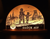 "Bergmann mit Kind | Glück Auf", Wechselmotiv für LED-Lichterbogen