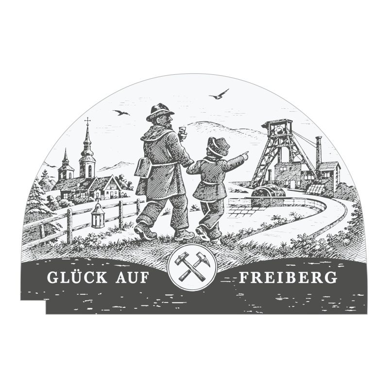 Wechselmotiv Bergmann mit Kind | Glück Auf Freiberg