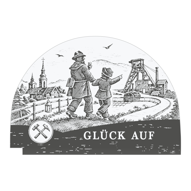 Wechselmotiv Bergmann mit Kind | Glück Auf