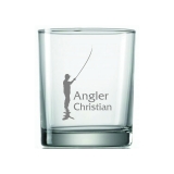 Whiskyglas Angler im Gewässer mit Wunschname