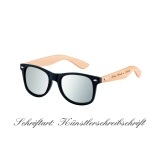 Sonnenbrille Bambus mit Wunschtext